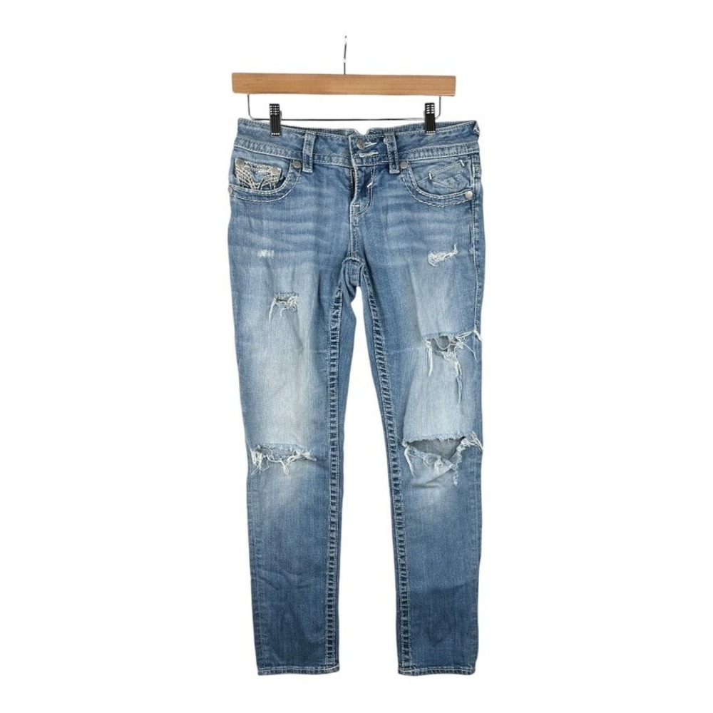 VIGOSS Womens The Chelsea Boyfriend Distressed Jeans‎ Size 3/4 Length 29